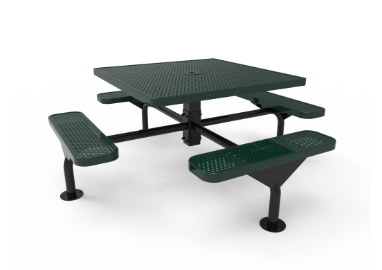 Square Nexus Pedestal Table with Perforated Steel